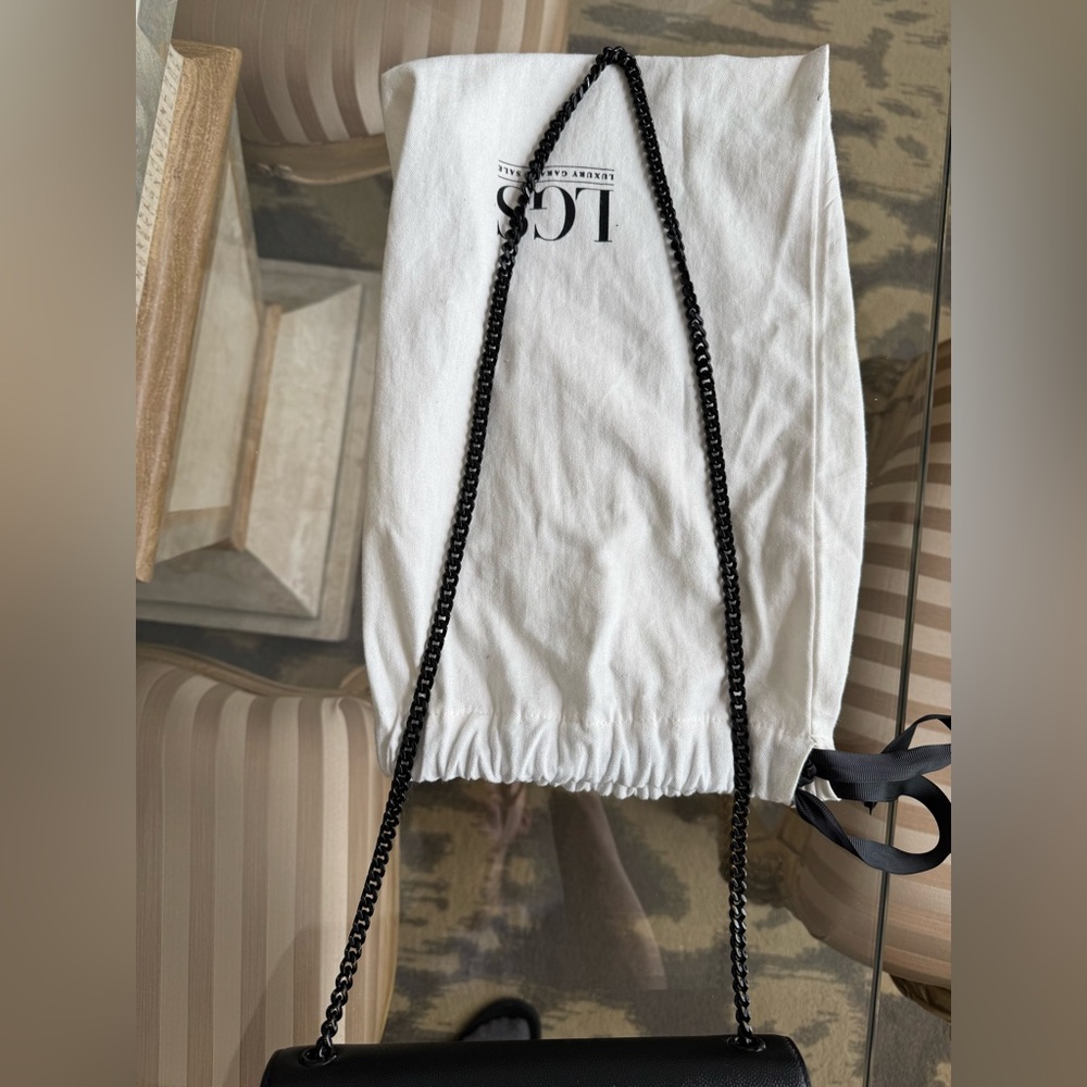 Saint Laurent YSL Medium Grain De Poudre Embossed Leather Black Shoulder Bag - Picture 14 of 16